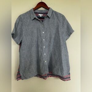 J. Jill Navy and White Striped Shirt